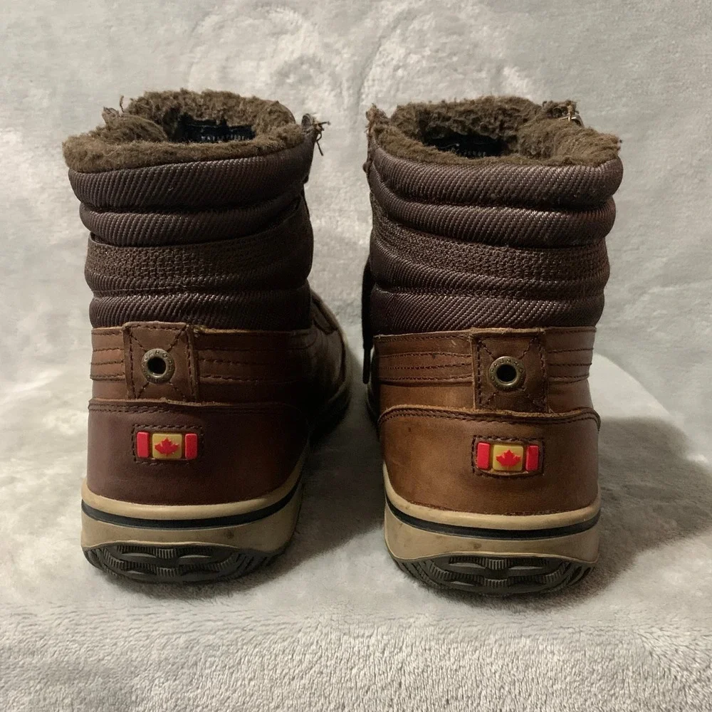 Pajar Boots Men's Brown Leather‎ Insulated Waterproof Winter Snow Boots